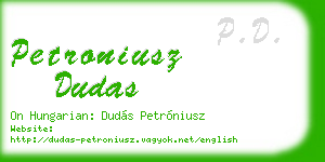 petroniusz dudas business card
